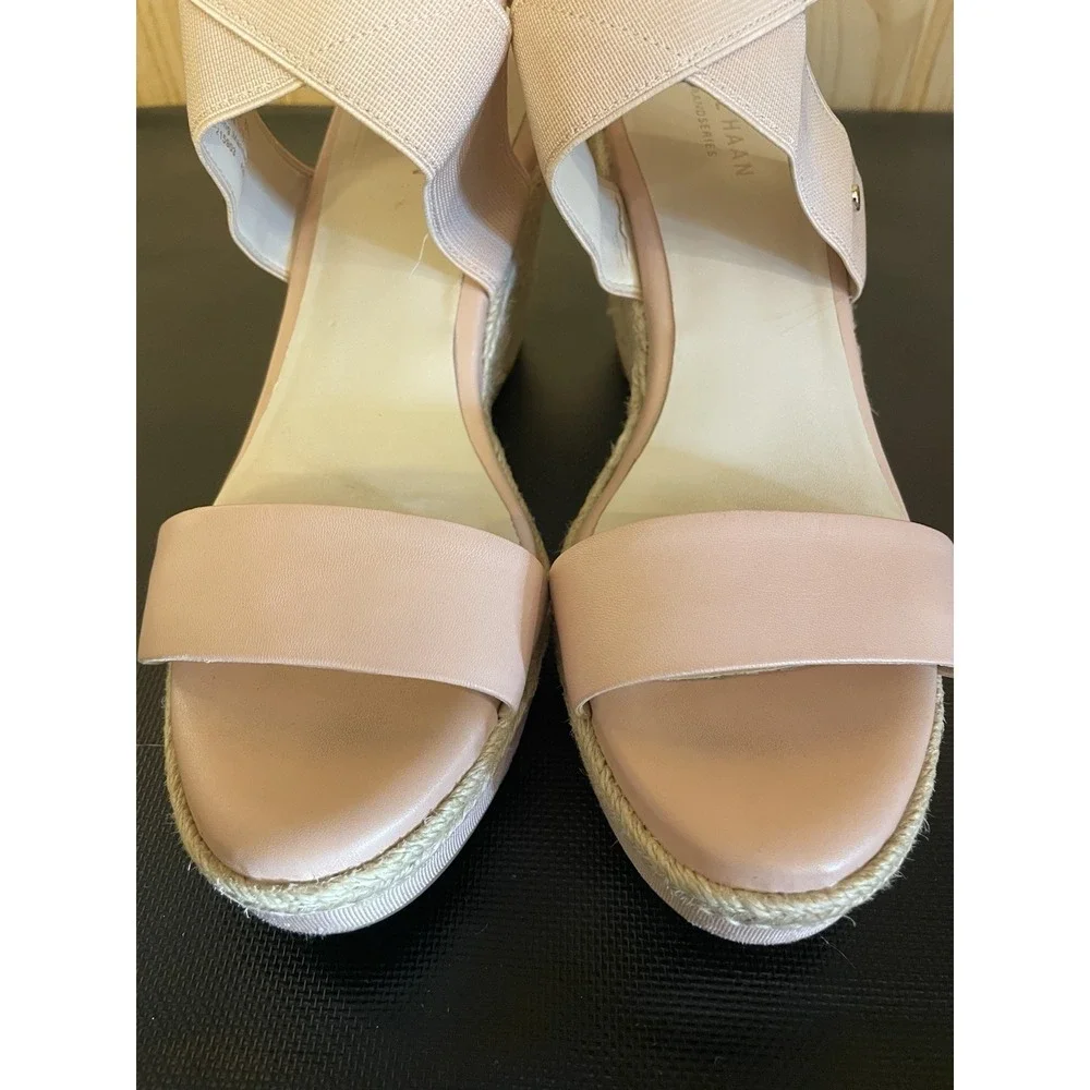 Cole Haan Wedge Espadrille Shoes Womens 8.5 Rose Light Pink Open Toe Sandals